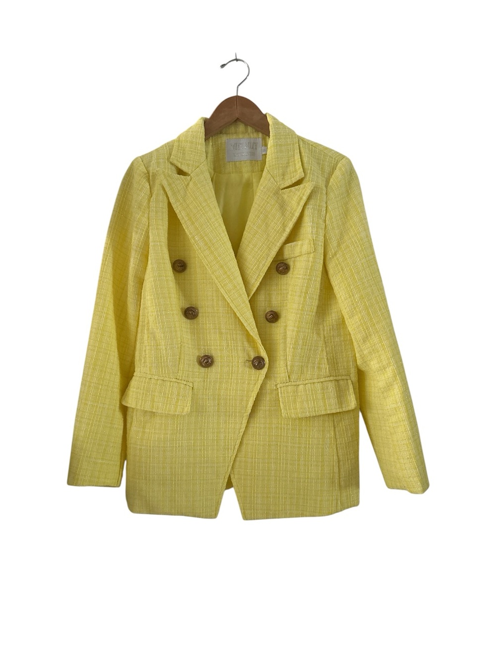 Muy Muy Bright Yellow Double-Breasted Blazer Like New sz M